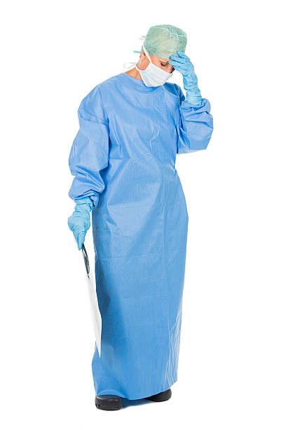 surgical woman doctor on white backgroung